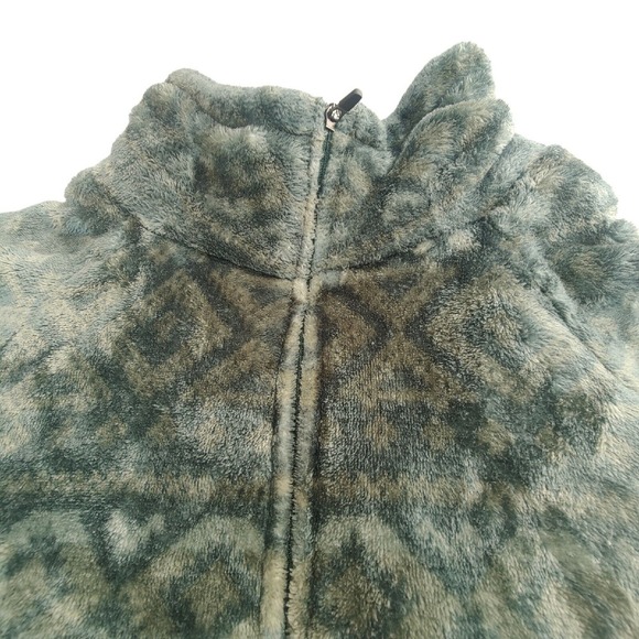 Eddie Bauer Women's Jacket Aztec‎ Fleece Green Mountain Geometric Outdoor Large - Picture 1 of 13
